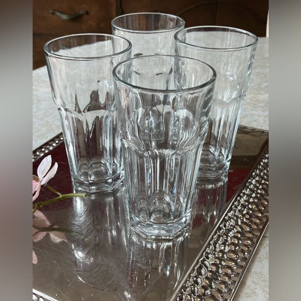 Libbey Gibraltar DuraTuff 8-Panel Working Glasses 16-oz LRG Tumblers Set Of 4